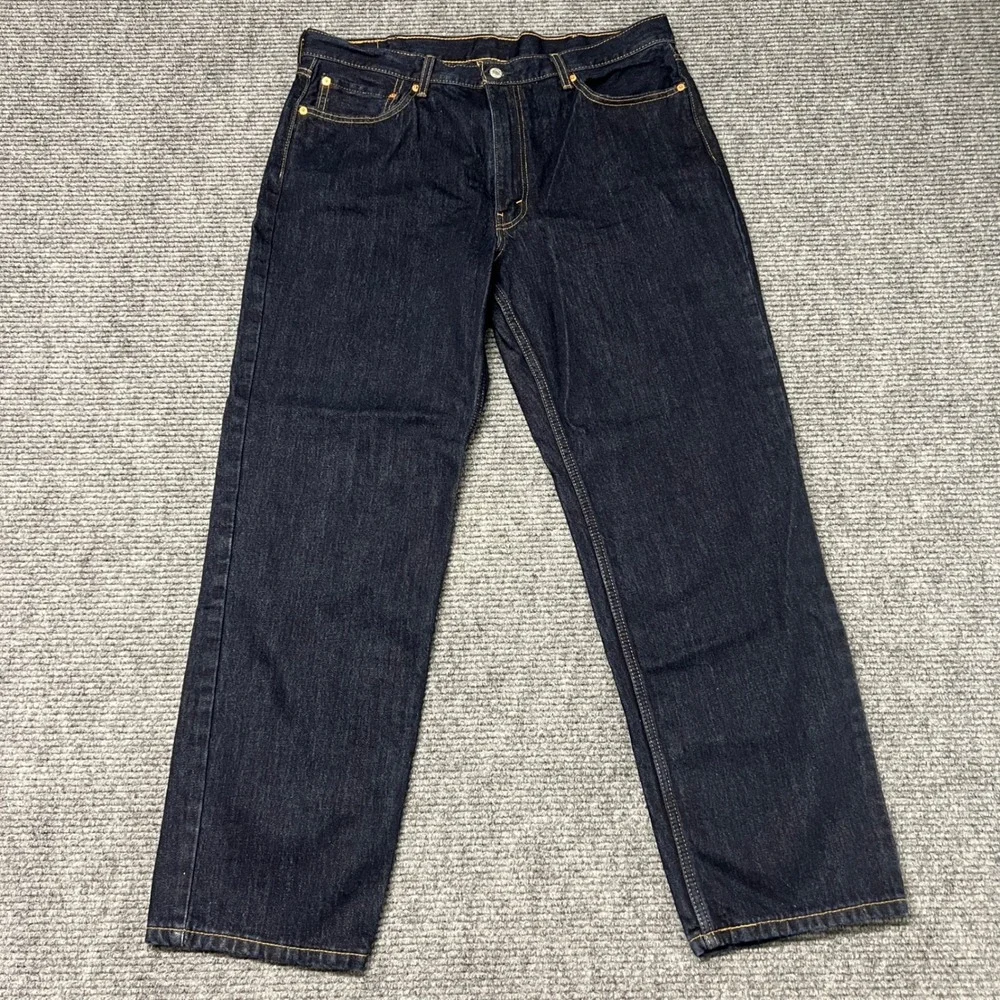 Levis 550 Relaxed Fit Jeans Mens 38x32 Dark Wash Indigo Blue Straight Leg Denim